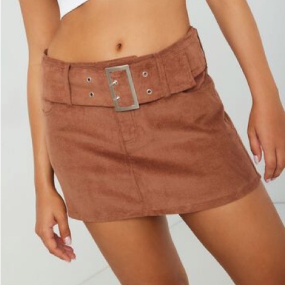 Low-rise Corduroy Belted Skirt |Garage - Picture 1 of 1